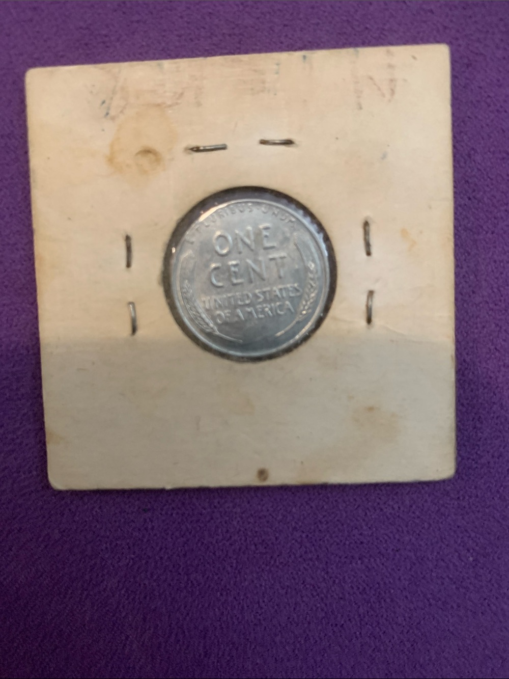 1943 Lincoln Steel Wheat Penny - Silver Tone - Picture 2 of 4